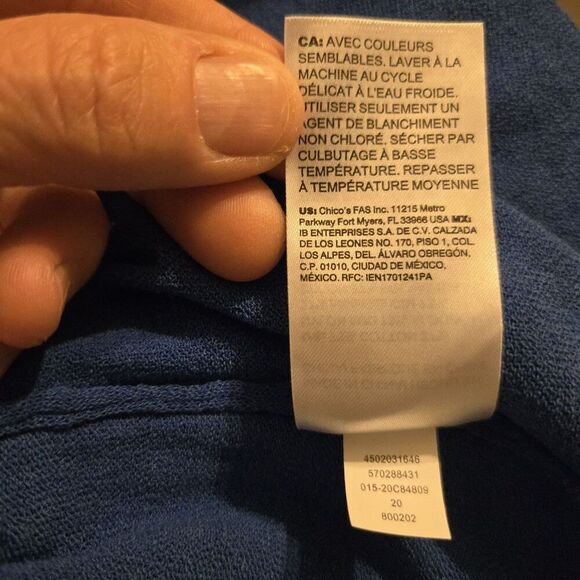 Chico's Size 2, L Cotton/Nylon Lightweight Sweater Cardigan Spring Stretchy - Picture 8 of 8